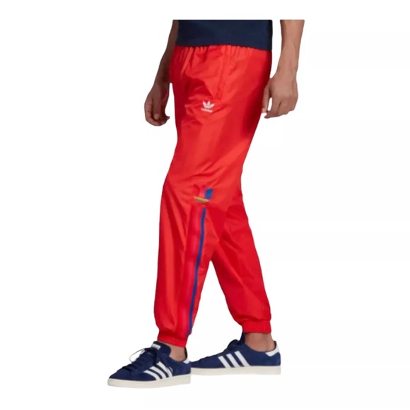 Adidas Originals 3D Trefoil Logo Track Pants Mens Striped mesh lined NWOT - Picture 1 of 9
